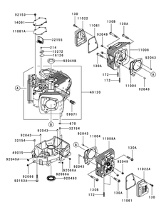 Kawasaki Fr651v-As05 Cylinder And Crankcase Diagram and Parts List for Z-FORCES48 (17AI5BHB-17AI5BHB009-17AI5BHB010-17AI5BHB056)(2010) Cub Cadet Lawn Tractor